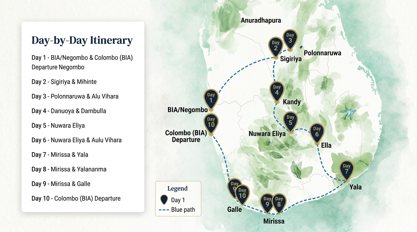 Ancient Wonders, Wild Adventures & Tropical Dreams Route Map