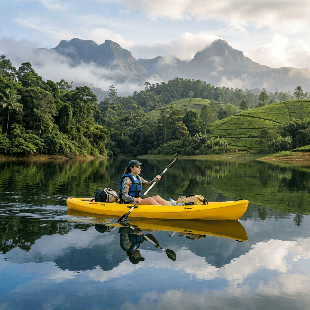 Scenic kayaking in Sri Lanka